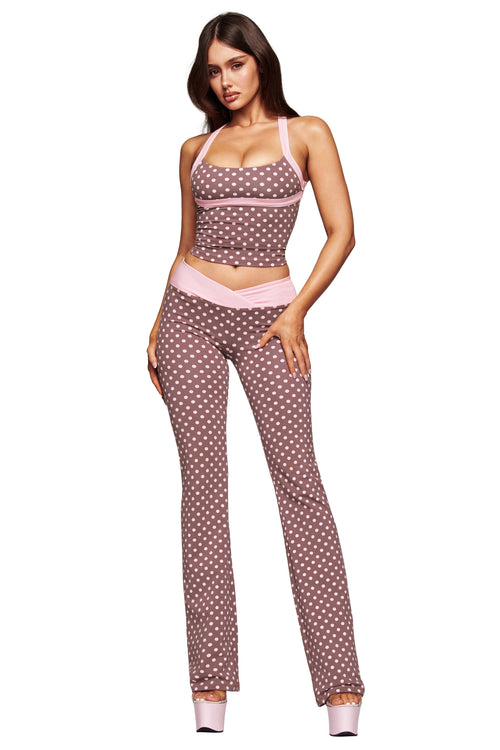 BLARE CROSSOVER PANT - PINK CHOCOLATE