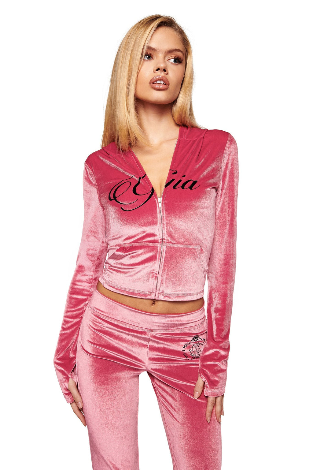 BLARE VELOUR POCKET TRACKPANT - PINK