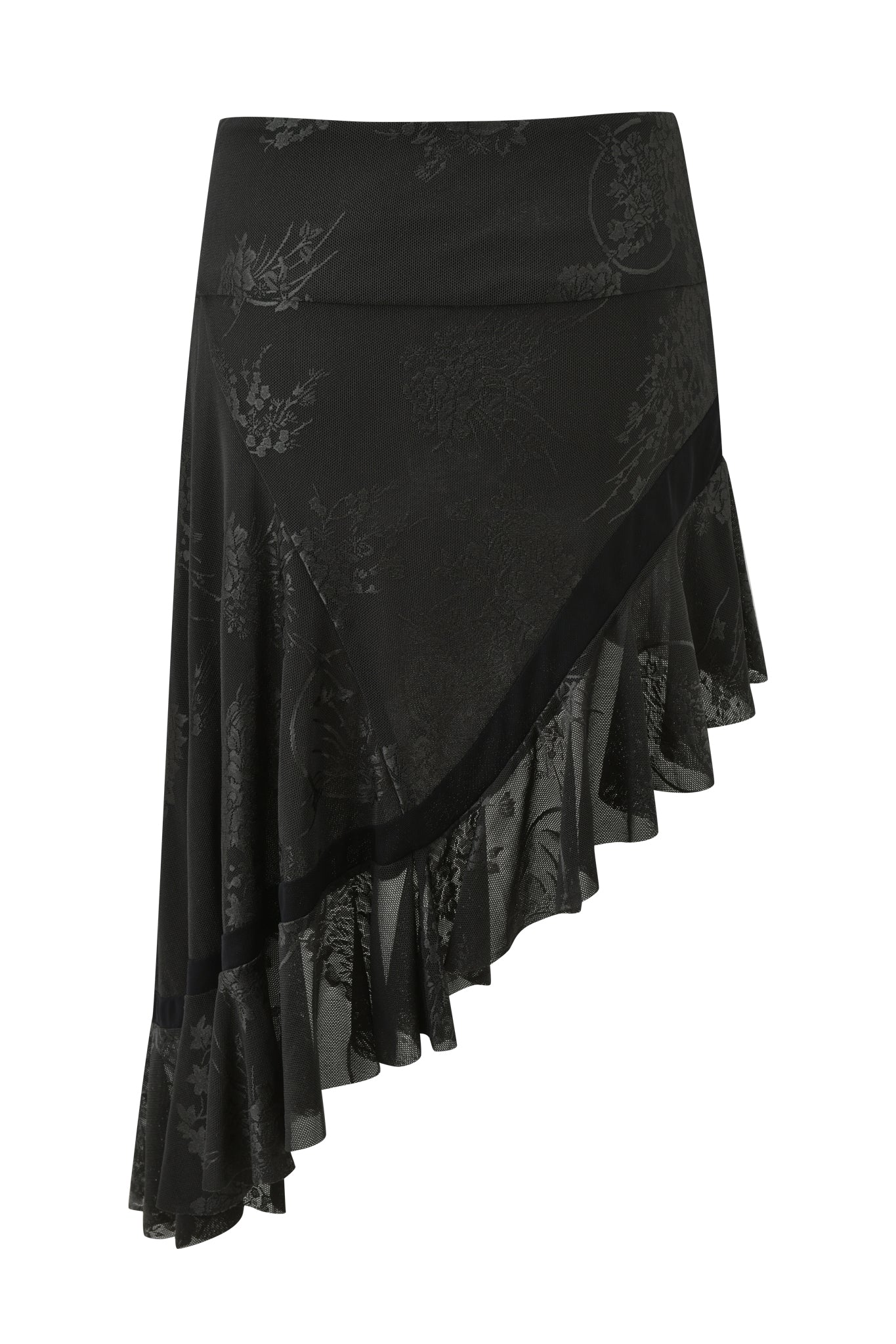 ISOLAE ASYMMETRICAL MINI SKIRT - BLACK