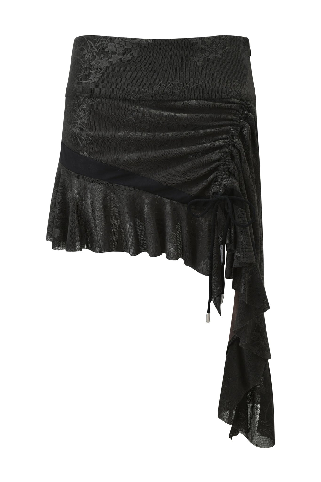 ISOLAE ASYMMETRICAL MINI SKIRT - BLACK