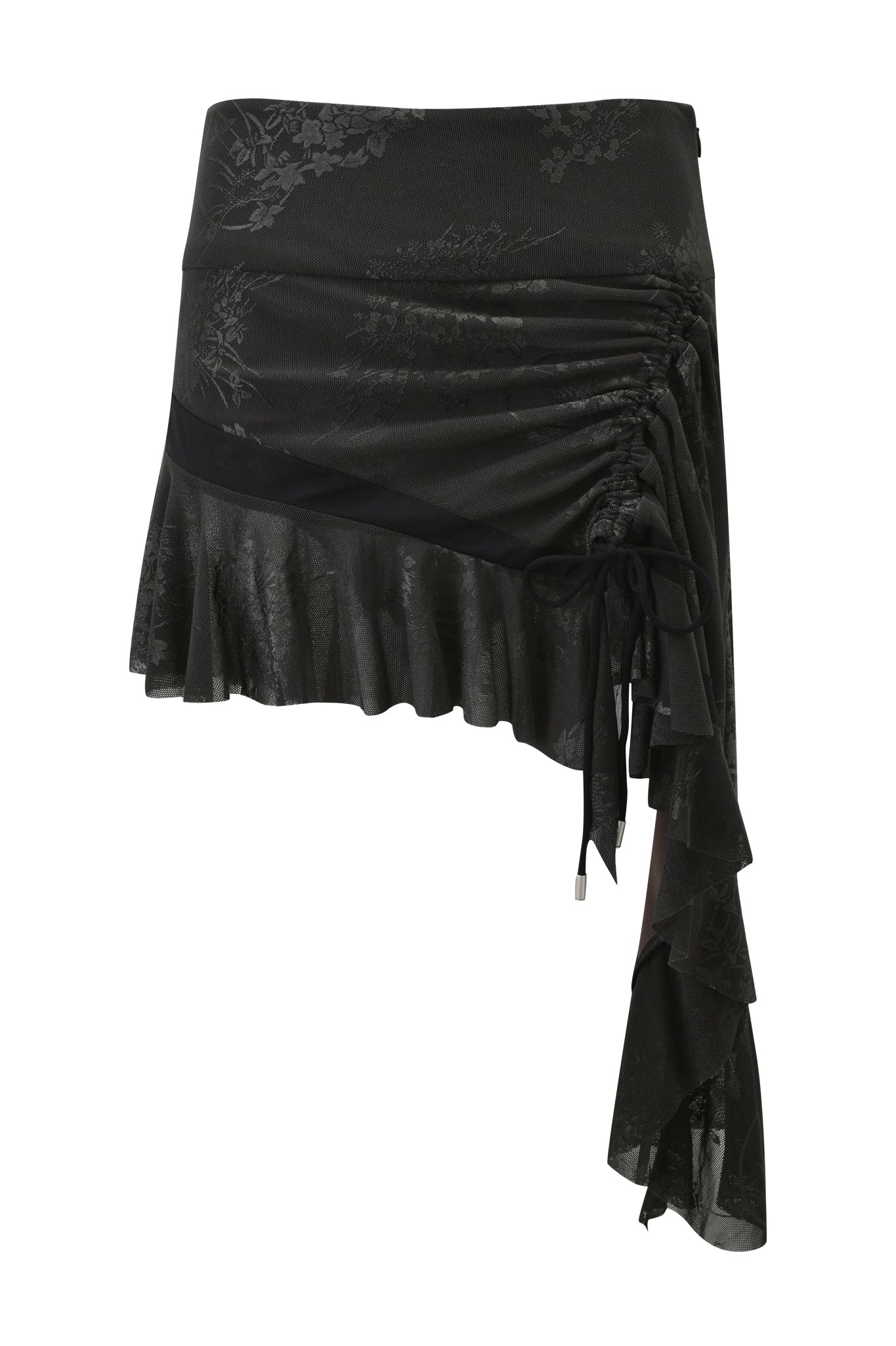 ISOLAE ASYMMETRICAL MINI SKIRT - BLACK