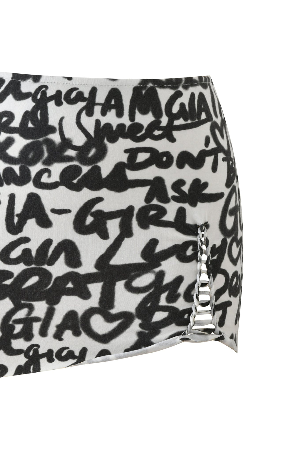 HONEY MACRAME MINI SKIRT - WRITING ON THE WALL